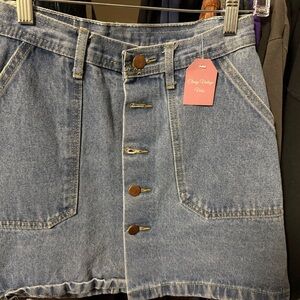 Denim Button-Up Skirt